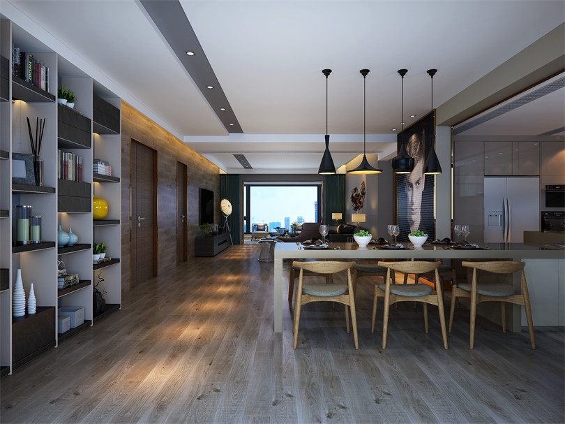 廣州市富力天朗明居輕奢風格四居室裝修案例