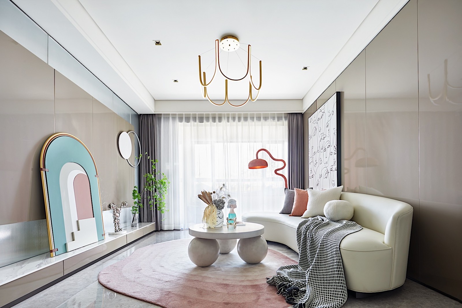 廣州市嶺南新世界輕奢風(fēng)格三居室裝修案例