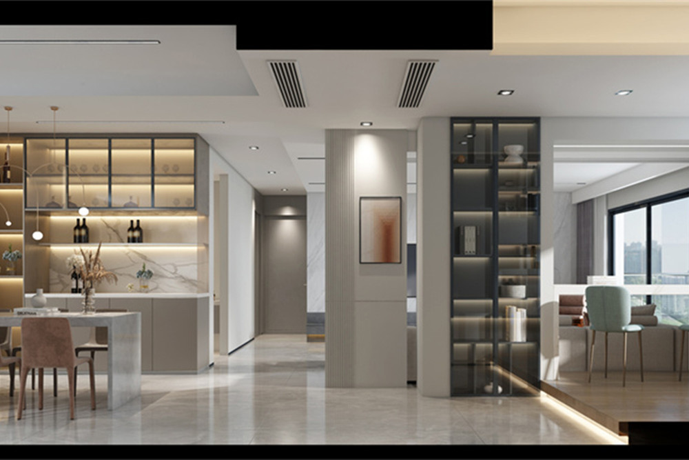 廣州市海川繁華里現代簡約風格三居室裝修案例