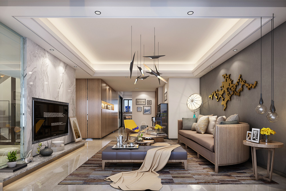 廣州市匯僑新城南區(qū)新中式風(fēng)格四居室裝修案例