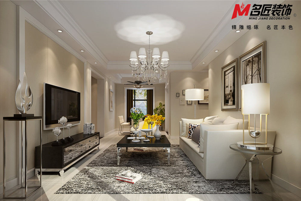 合肥市濱江明月府現(xiàn)代簡約風(fēng)格三居室裝修案例