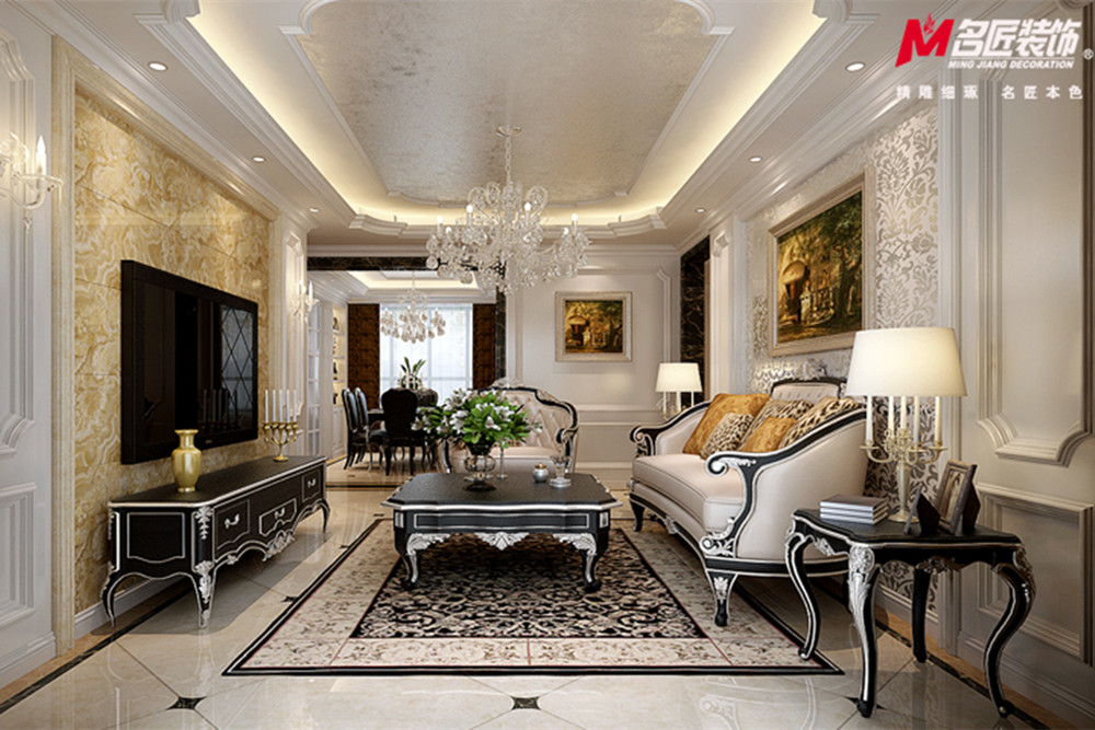 合肥市正榮旭輝政務(wù)未來歐式風(fēng)格四居室裝修案例