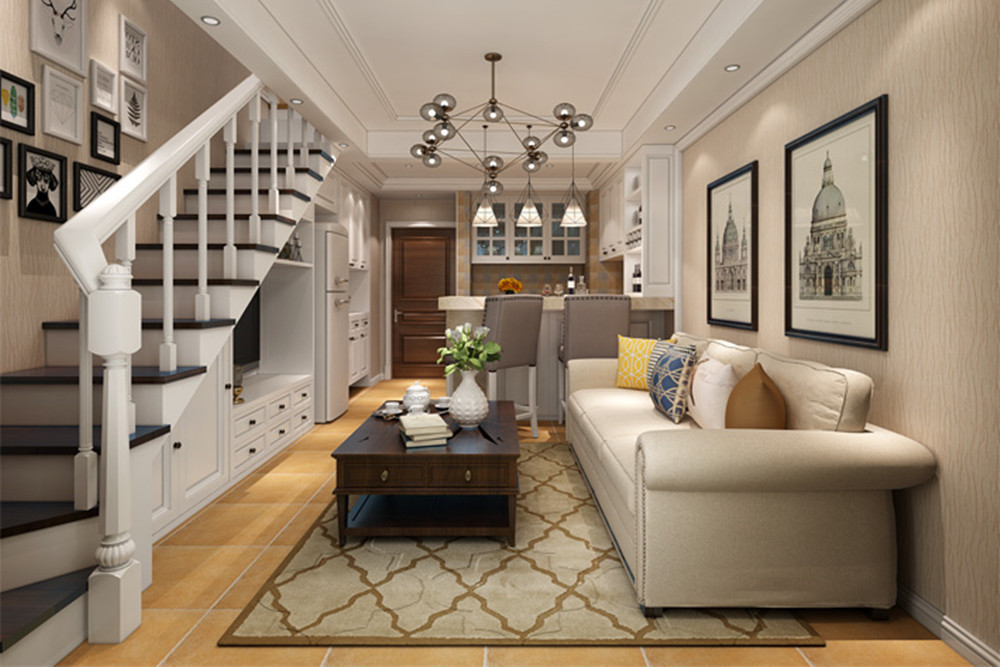 合肥市華地&middot;黃麓公館美式風格三居室裝修案例