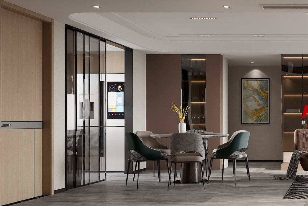 嘉興市濱海之星輕奢風格三居室裝修案例