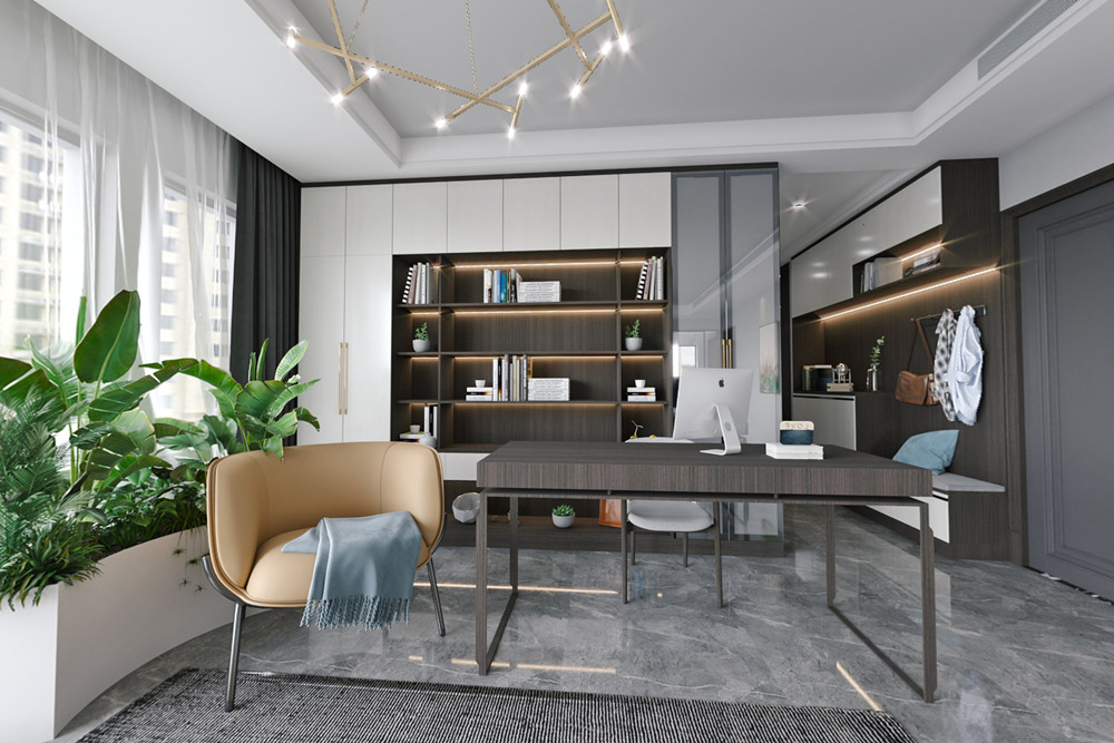 嘉興市龍鼎萬(wàn)達(dá)廣場(chǎng)現(xiàn)代簡(jiǎn)約風(fēng)格三居室裝修案例