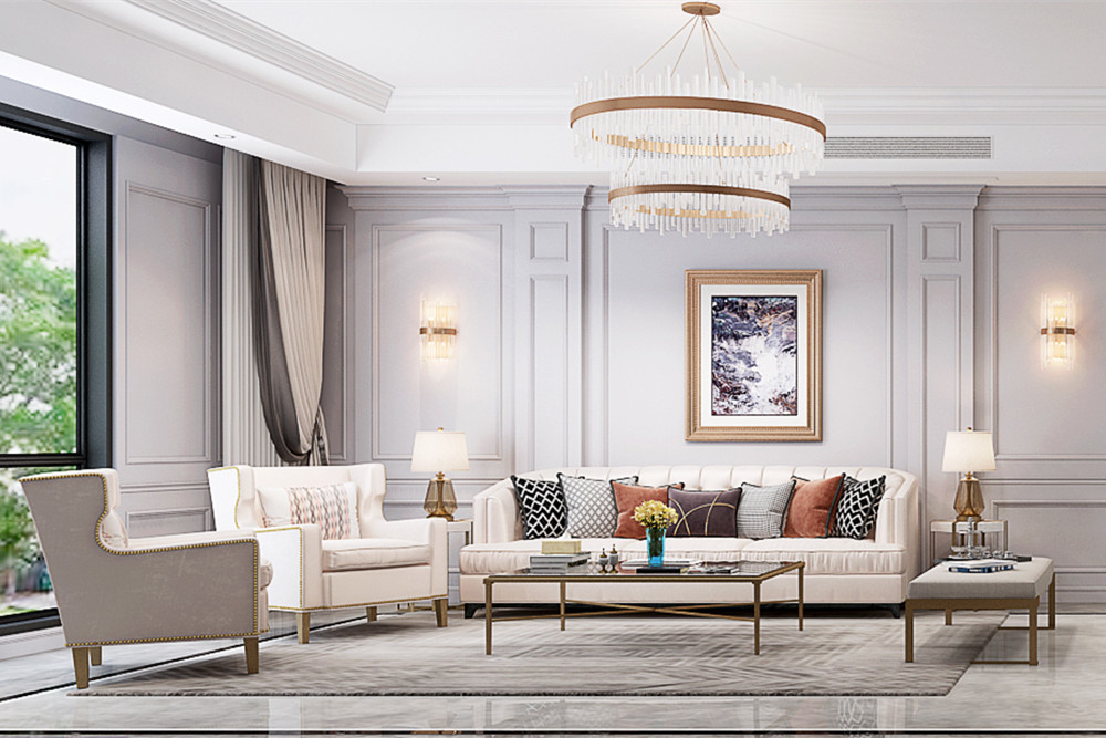 嘉興市中駿&middot;悅景府美式風格四居室裝修案例