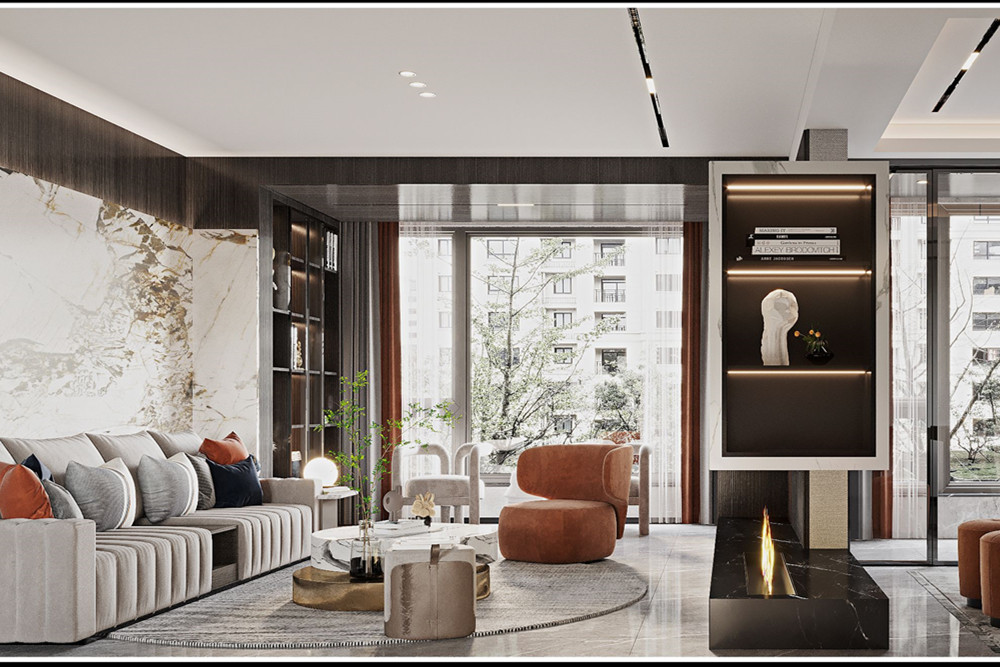 嘉興市合景尚峰現代簡約風格三居室裝修案例