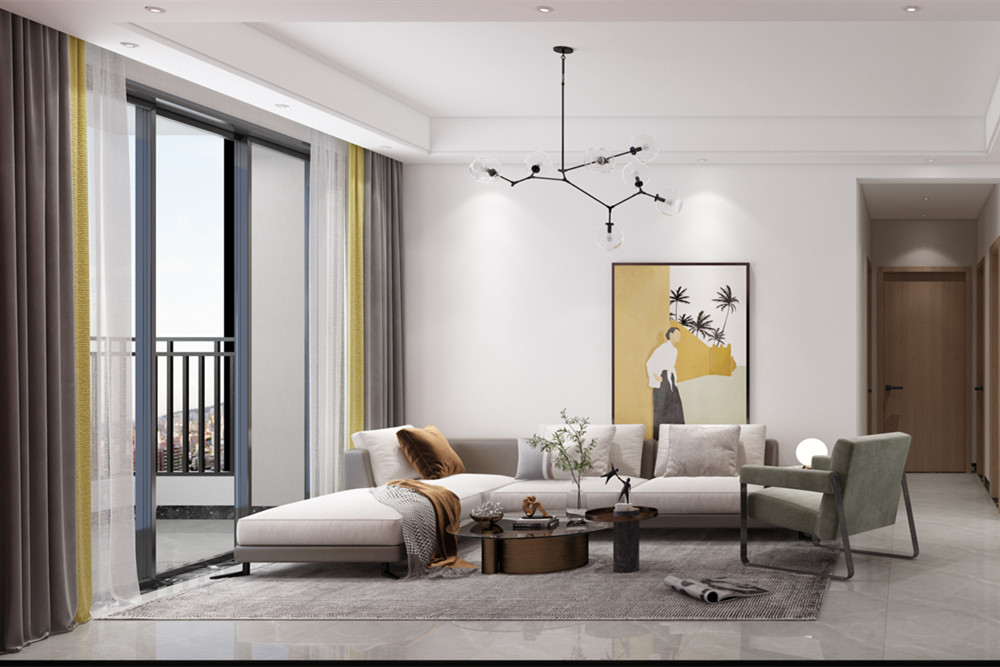 中山市奕翠園現代簡約風格三居室裝修案例