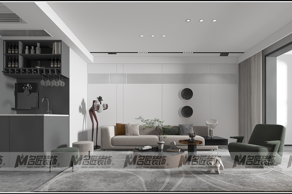 湖州市靈峰山莊現(xiàn)代簡(jiǎn)約風(fēng)格三居室裝修案例