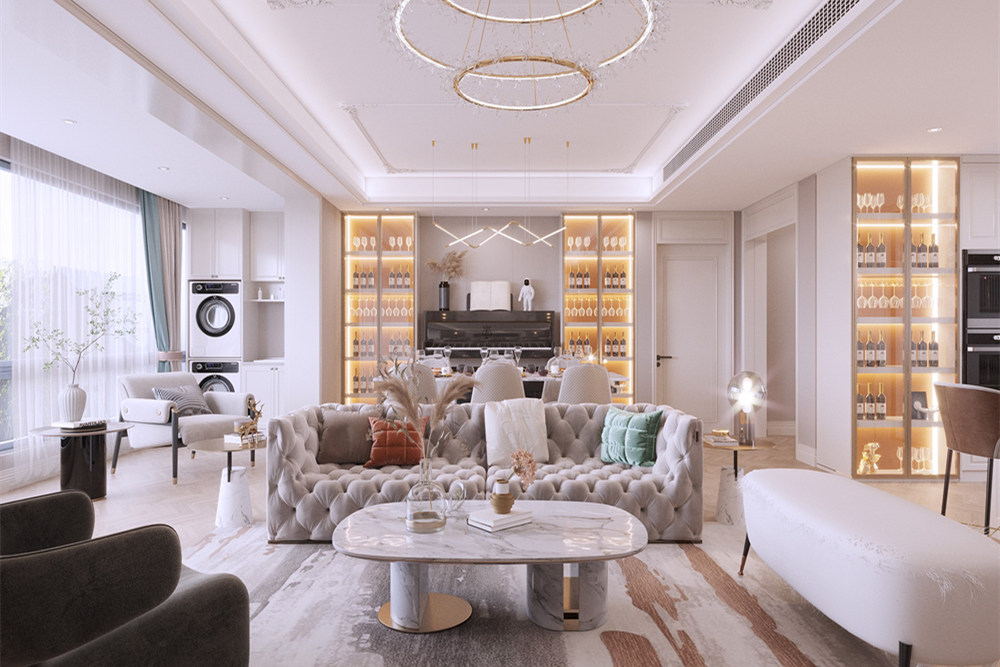 連云港市金橋家園輕奢風格三居室裝修案例