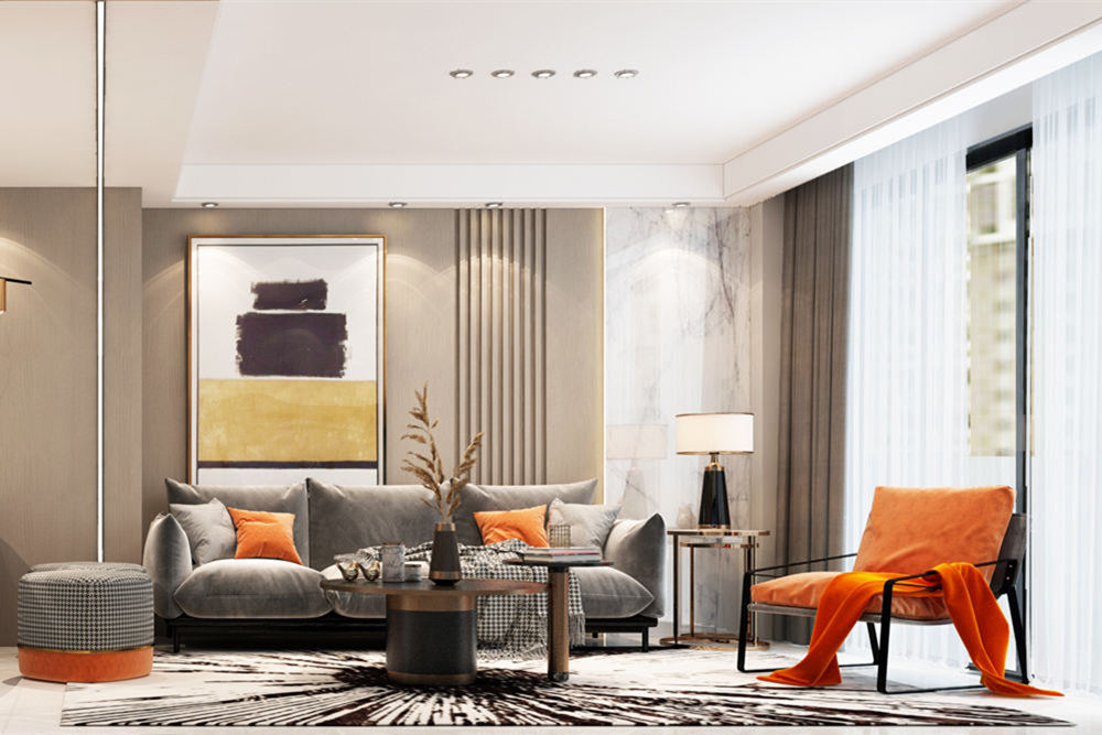 韶關市灝景藍灣現代簡約風格三居室裝修案例