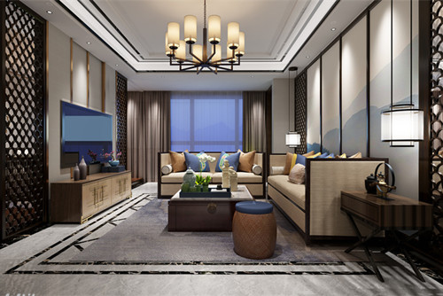 梧州市博愛(ài)新苑新中式風(fēng)格四居室裝修案例