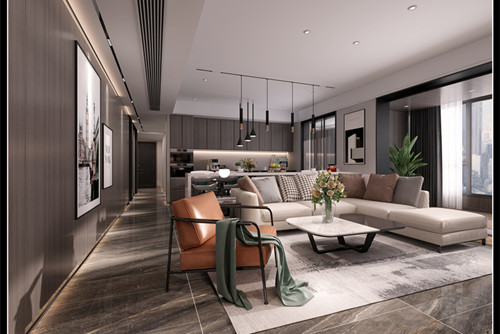 玉林市東城雅苑輕奢風格三居室裝修案例