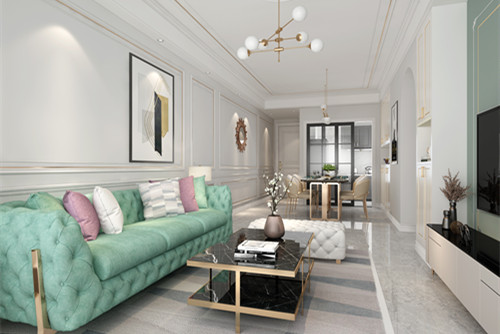 玉林市榮顧購物公園美式風格四居室裝修案例