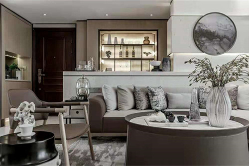 梧州市百匯幸福城新中式風格三居室裝修案例