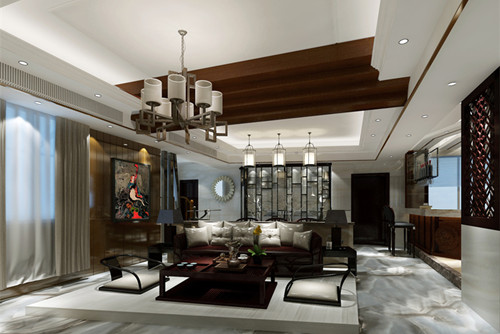 梧州市寶石園新中式風格平層裝修案例