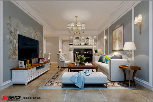 德陽市101地質(zhì)隊家屬院美式風(fēng)格三居室裝修案例