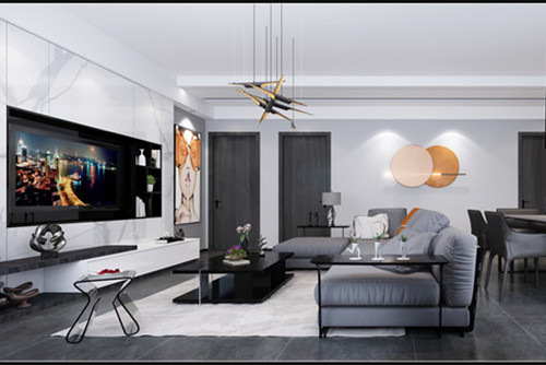 德陽市濱江陽光現代簡約風格三居室裝修案例