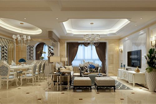 德陽市金山國際歐式風格四居室裝修案例
