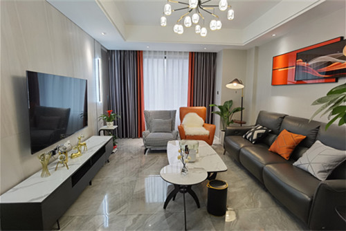 德陽市金山國際現代簡約風格三居室裝修案例