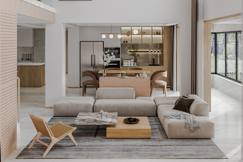 淮安市學府小區現代簡約風格別墅裝修案例