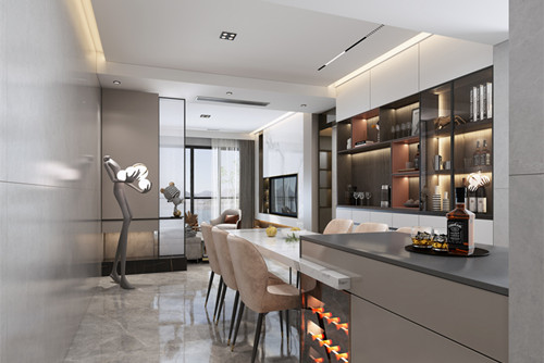 湛江市萬象凱旋灣現代簡約風格平層裝修案例