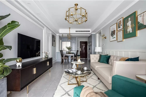 紹興市崇城壹品美式風(fēng)格三居室裝修案例