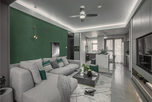 海口市濱江溫泉花園現代簡約風格三居室裝修案例