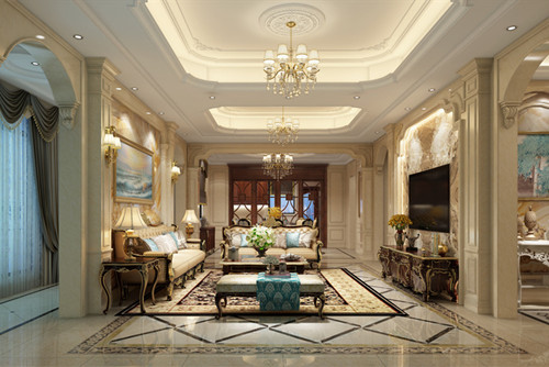 海口市椰海潤景歐式風格別墅裝修案例