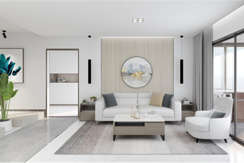 海口市融創無忌海現代簡約風格三居室裝修案例