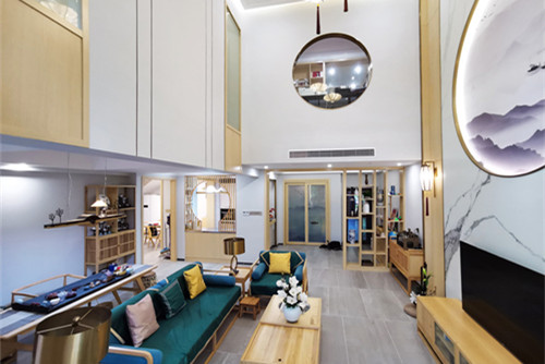 海口市海南新天地新中式風格復式裝修案例