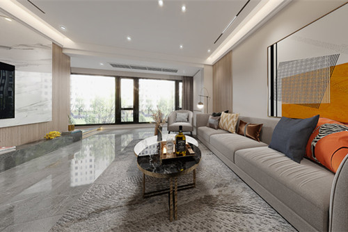 自貢市邦泰熙貢府現(xiàn)代簡約風格三居室裝修案例