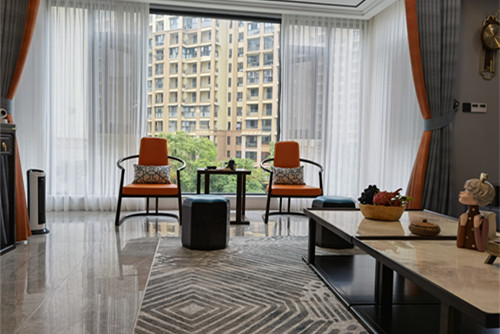 自貢市貢井區檢察院家屬院新中式風格別墅裝修案例