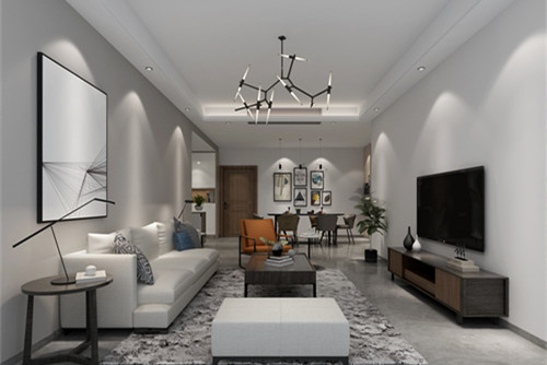 惠州市富力灣別墅現代簡約風格三居室裝修案例