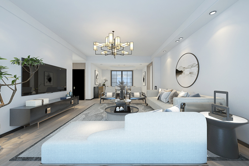 百色市地王國際現代簡約風格三居室裝修案例