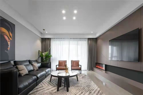 云浮市城基路小區現代簡約風格三居室裝修案例