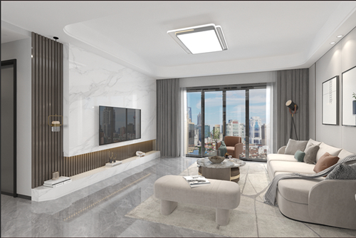 江門市開平中山城現代風格三居室裝修案例
