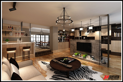 廣州市中海康城新中式風格三居室裝修案例