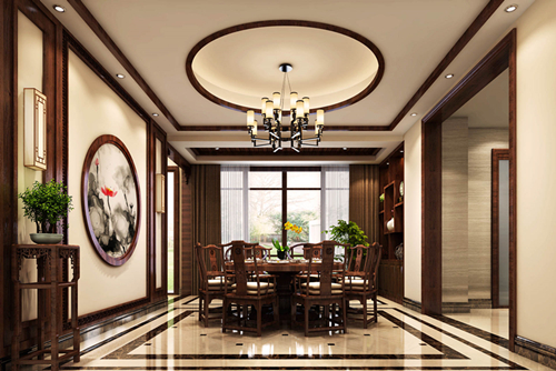 海口市成信景苑新中式風格別墅裝修案例
