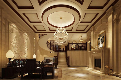 清遠市高新區萬家福公寓新中式風格別墅裝修案例