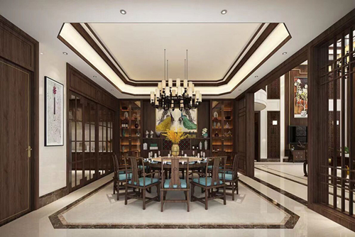 清遠市高新區萬家福公寓新中式風格平層裝修案例