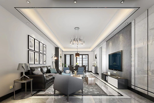 清遠市麗清花園現代簡約風格三居室裝修案例