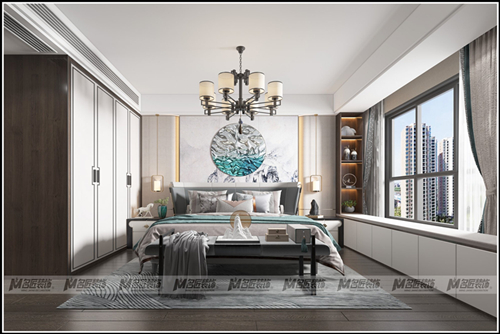 湖州市新黃浦&middot;花園名都新中式風格四居室裝修案例