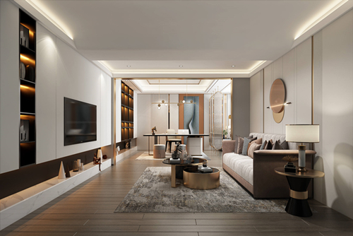 海口市環(huán)球100寶龍城現(xiàn)代風(fēng)格別墅裝修案例