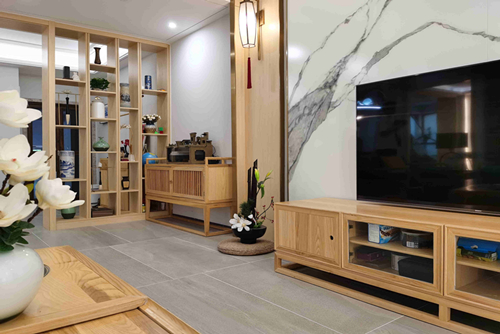 海口市海口十里春風新中式風格復式裝修案例