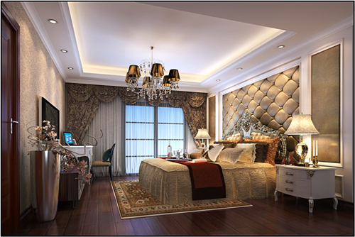 海口市華榮府歐式風(fēng)格三居室裝修案例