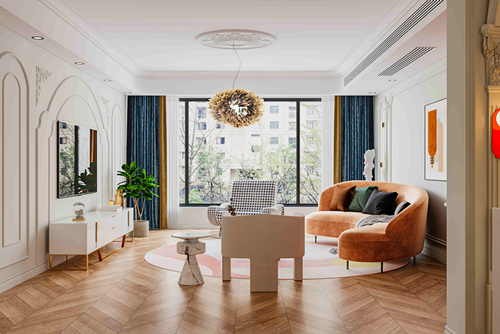 淮安市巴黎春天現代風格三居室裝修案例