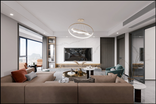 佛山市方直&middot;瓏湖灣現代風格平層裝修案例