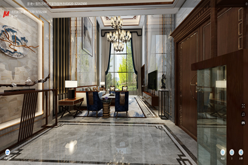 廣州市云東小區新中式風格復式裝修案例