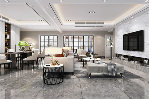 中山市藍波灣現代簡約風格四居室裝修案例